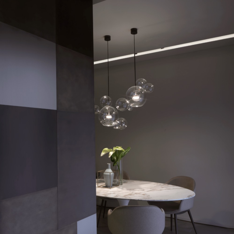 lampadari moderni per arredo cucina minimalista, minimalismo